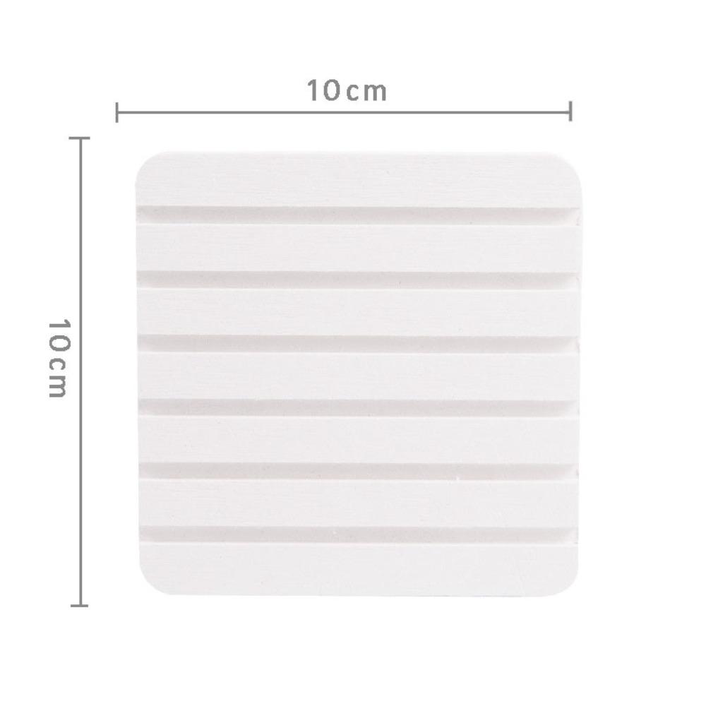 Diatom Mud Tea Cup Pad Highly Absorbent Tea Cup Tray Versatile Cup Mat  Tea Table 10*10cm White