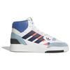 Adidas Originals Drop Step Fabric Synthetic Leather Slip Resistant Durable High Top Skate Shoes Unisex Skate Shoes White Blue GV9448