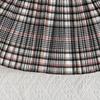2PCS Baby Girl Sleeveless Shirt & Plaid Pleated Skirt Set, Preppy Style Casual Outf