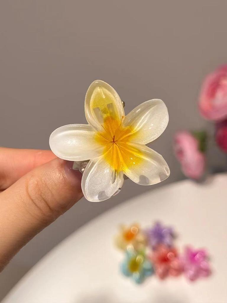 Vintage Damen Mehrfarbige Frangipani Fee Haarspange