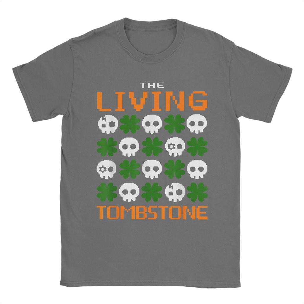 Herren The Living Tombstone St. Patrick's Totenköpfe T-Shirts Rock 100% Baumwolle Oberteile Lustige Kurzarm Rundhals T-Shirts Sommer T-Shirts