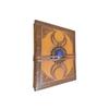 Handmade Triple Moon Leather Journal with Lapis Blue Stone Book of Shadows Lined Notebook Customized Spiritual Gift for Her