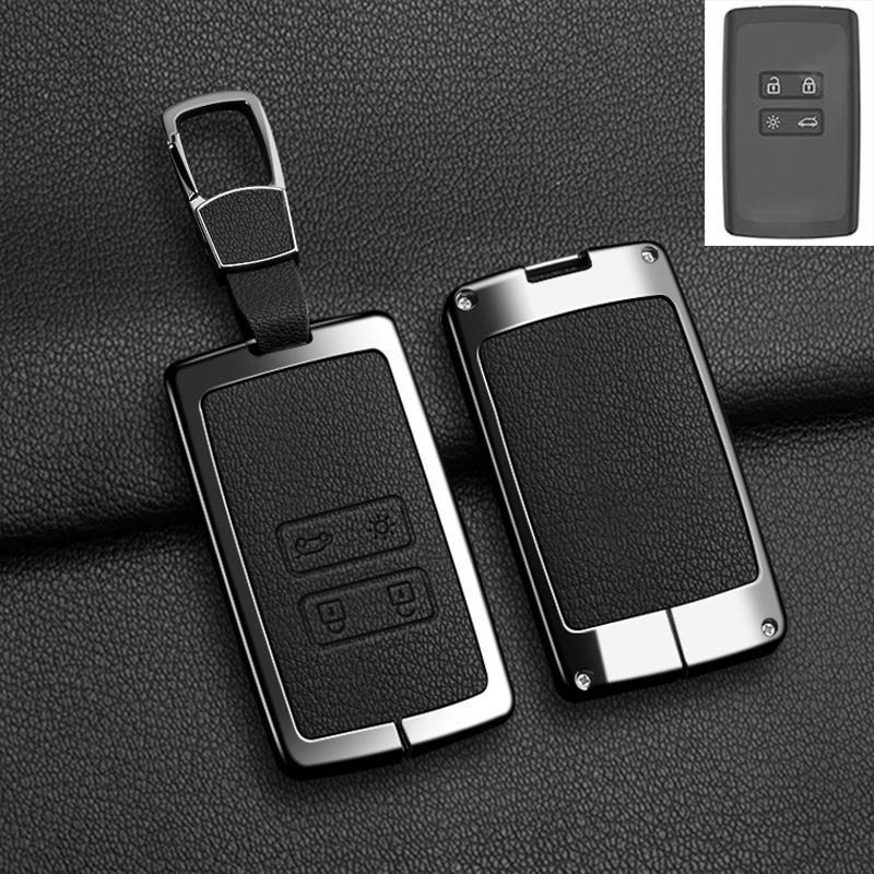

Car Alloy Leather Key Case Cover For Renault Koleos Kadjar Captur Megane Talisman Espace Clio Zoe Scenic 4 Arkana Dacia Sandero