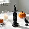 Unique Faceless Witch Ornament Halloween Statue, Resin Gothic Tree Figurine, Vintage Decor for Living Space Dark Fantasy Tabletop, Bookshelf