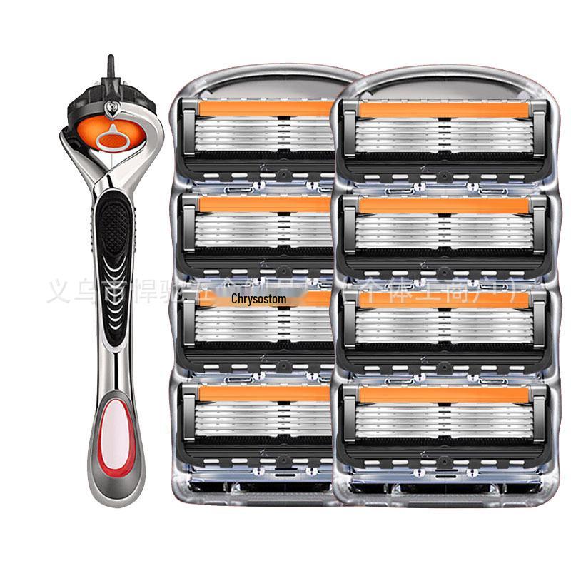 Old-Fashioned 5-Blade Men's Razor with Holder for Cross-Border E-Commerce