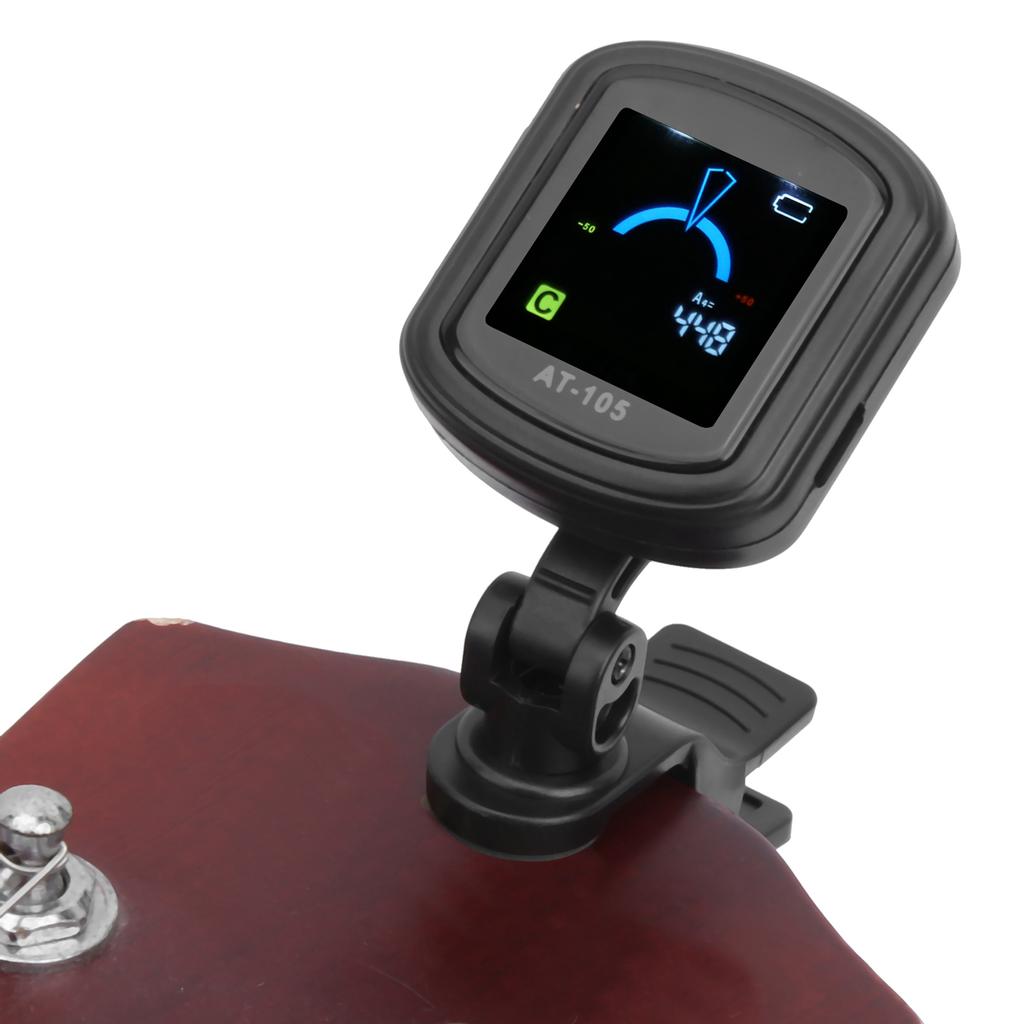 AROMA Guitar Clipon Tuner 12 Equal Temperament Rechargeable 110mah Builtin Battery AT105