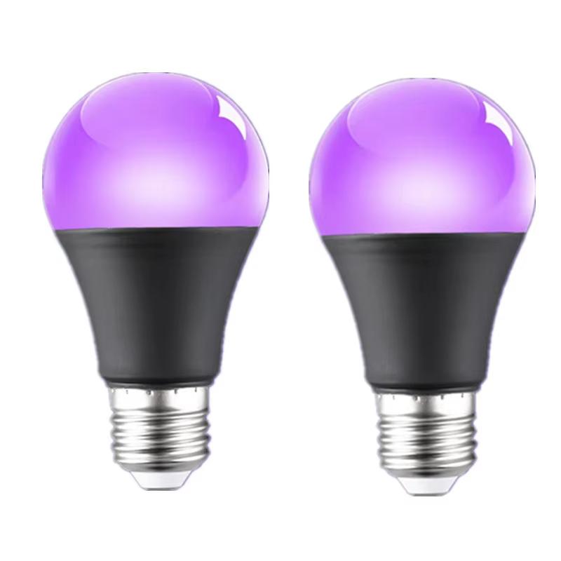 Black Light Bulbs 9W LED UV Blacklight AC 85-265V Transparent Cover Party Ghost House Fluorescent Atmosphere Decoration Light