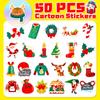 50pcs Holiday Christmas Theme Sticker for Phone Laptop Car Kids Xmas Waterproof Sticker