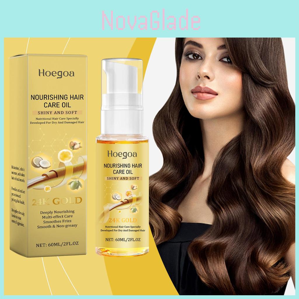Hoegoa Nourishing Hair Oil For Shiny Dry Hair Lightweight Non Greasy Care 60ml