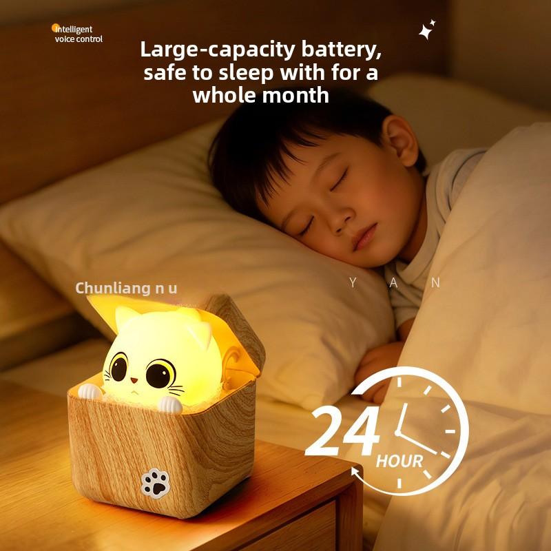 LED Light Cat Night Light Eye Protection 3 Color Modes Voice Control Lamp for 36v/1000mAh 3000mAh