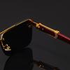 Luxury Frameless Fashion Glasses for Men and Women, Imitation Wood Grain Temple Tips, Perfect Choice, Versatile Comfortable