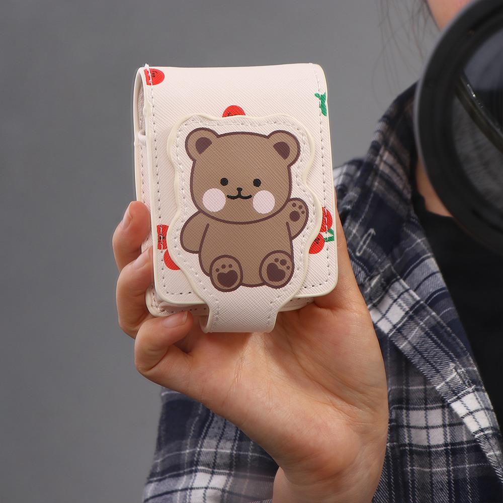 Pu Leather Mini Cosmetic Bag Bear Lipstick Storage Bag Korean Style Makeup Bag  Lipstick Storage