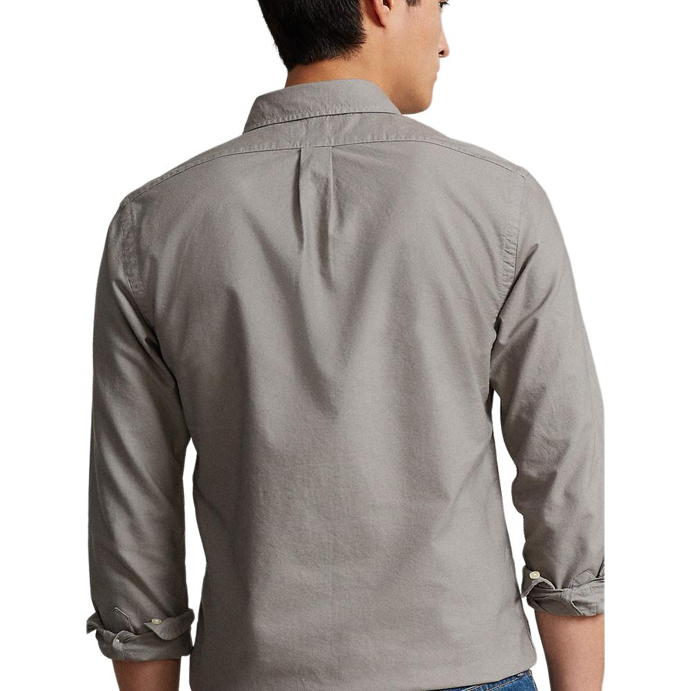 Polo Ralph Lauren FW22 Solid Logo Embroidered Long Sleeve Shirt Men shirts Gray MNPOWOV16822684-020