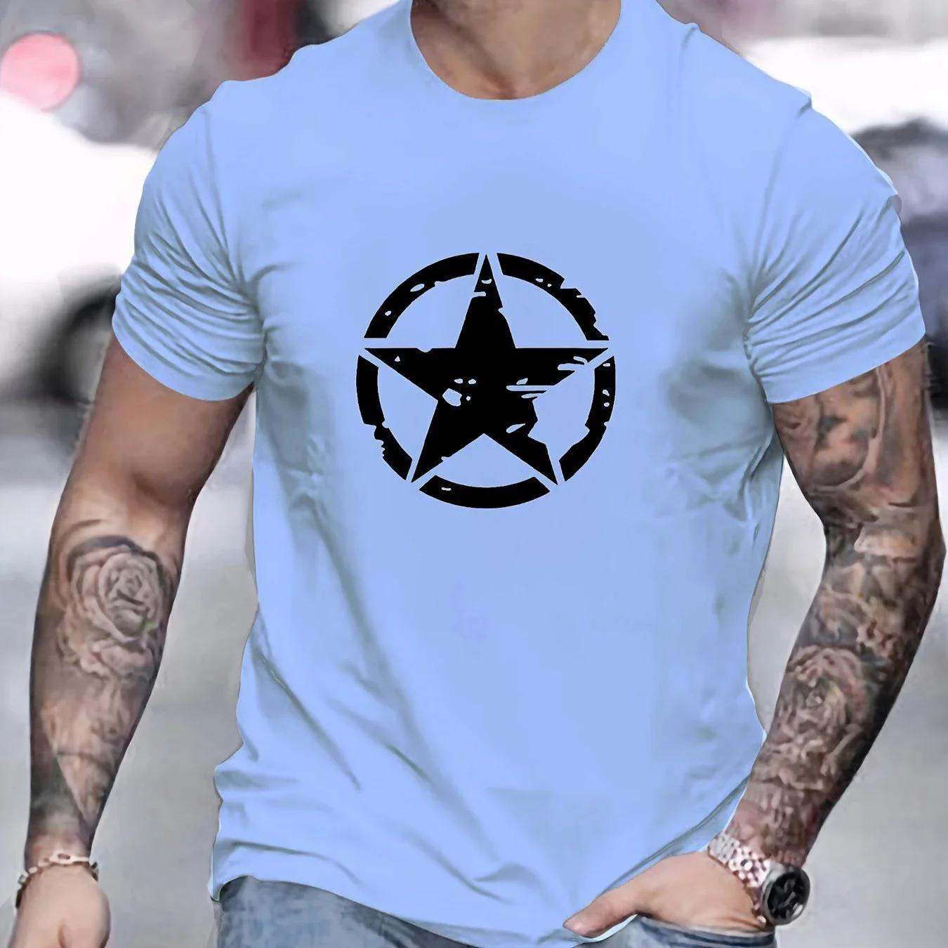 

Летняя мужская футболка из 100% хлопка, удобная, повседневная, свободного кроя, с графическим принтом логотипа звезды overd, спортивная, с круглым вырезом и коротким рукавом#Цвет(1) XXXXXL чёрный