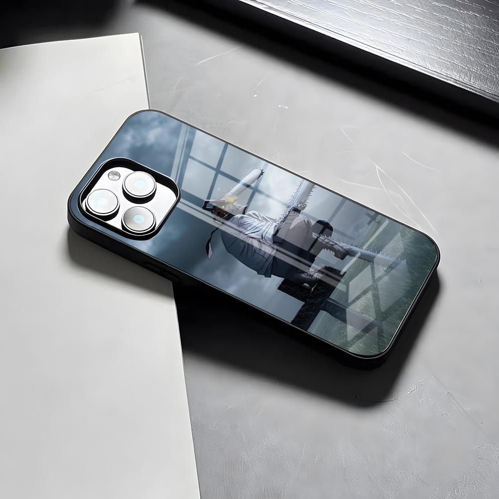 Chainsaw Man Phone Case For IPhone 17 Pro Max 15 Pro 16 14 Plus 12 13 Mini 11 Pro Shockproof Glass Cover