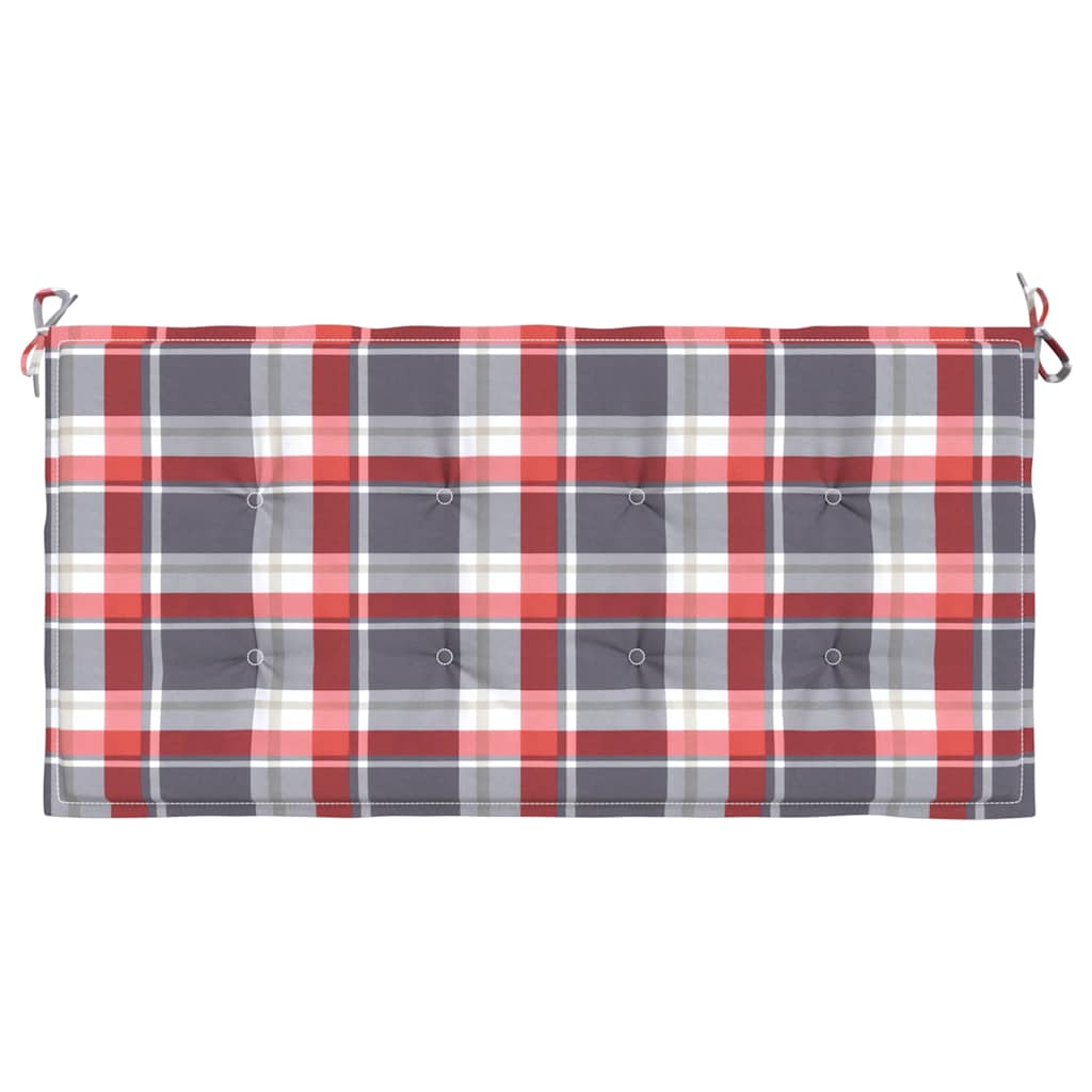 Garden Bench Cushion Red Checkered Pattern 100 X 50 X 3 Cm Oxford Fabric