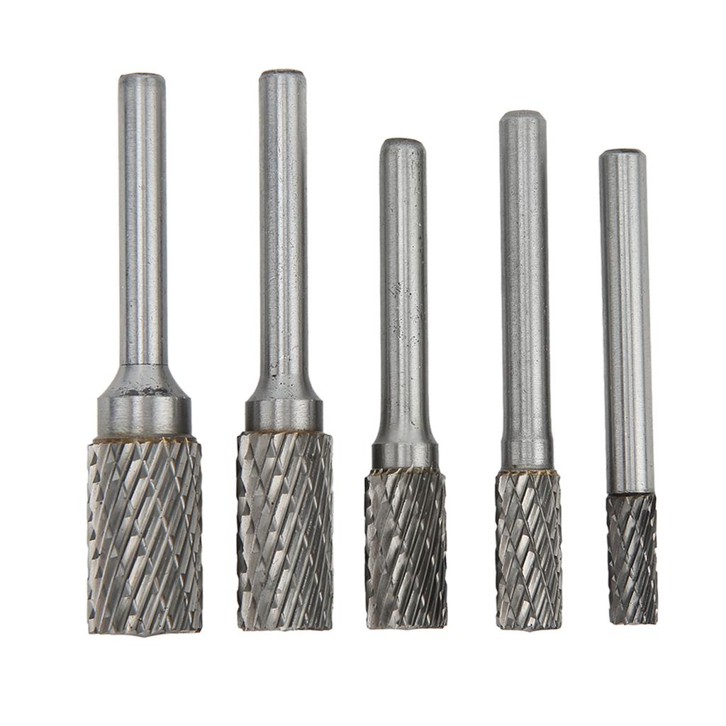 Double Cut Carbide Burrs Rotary Files Set 6mm Shank for Metalwork Wood Carving Jewellery Making Surface Grinding