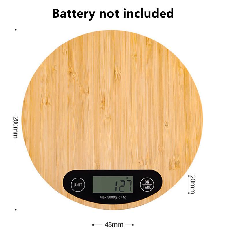 

5kg/1g Bamboo Kitchen Scale Multi functional Precision Electronic Scale With LED Display Digital Scale Weighing Baking Tool 5Kg чорний