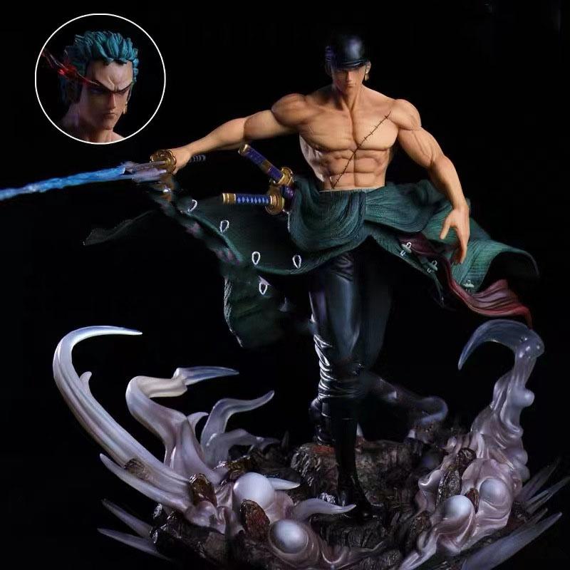One Piece GK Anime Battle Roronoa Zoro Standing Posture Statue Model Toy Doll PVC Collection Desk Decoration Gift