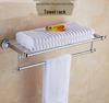 European Stainless Steel No-Drill Bathroom Set: Towel & Toilet Wall Storage Rack