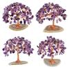 Mini Crystal Money Tree Copper Wire Wrapped Agate Slice Base Healing Gemstone Yoga Feng Shui Trees Home Decor A Easy Install