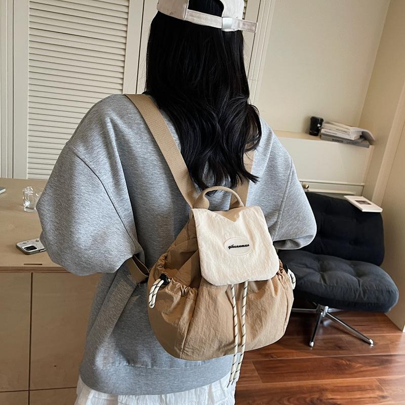 Schoolbag simple niche casual drawstring small backpack 1011 new trendy versatile girls small backpack popular bags this year