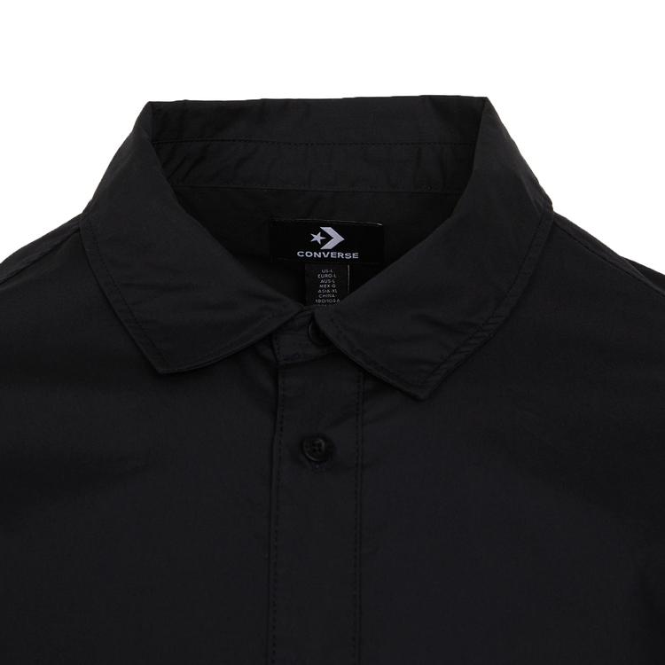 Converse Shirts Men's Black Lapel Moderate Shirt 10025284-A01