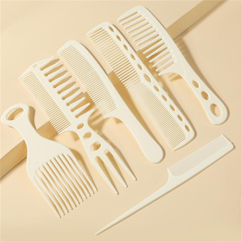 

6 шт. Профессиональные парикмахерские аксессуары Антистатические парикмахерские расчески для женщин мужчин Дизайн для укладки Салонный парикмахерский инструмент бежевый