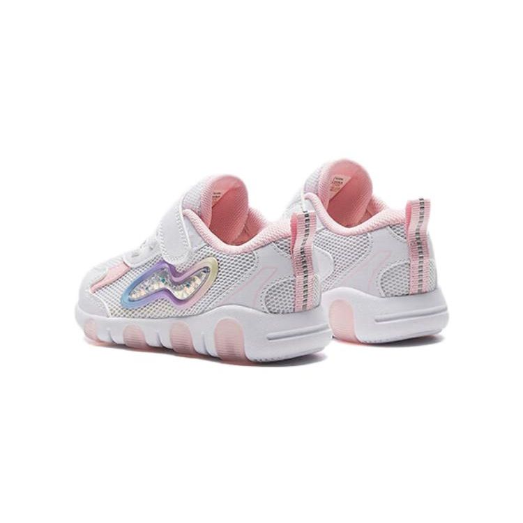 Anta Kids Butterfly Wing Comfortable Anti-Kick Wear-Resistant Low-Top Walking Shoes Baby shoes White Pink 322330003-1