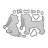 2 Puppies Footprint Frame Metal Silvery Stencil Embossing Cutting Dies For Diy Scrapbooking Paper Album Cards Making