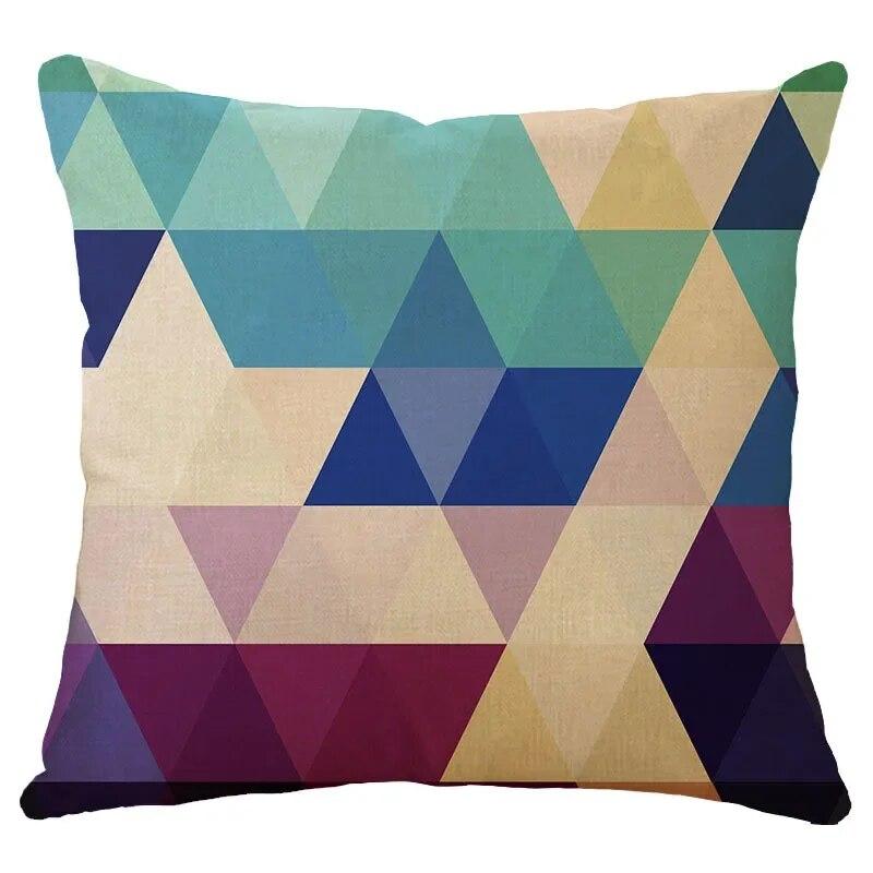 Modern Colorful Geometric Style Pillow Cover Living Room Sofa Office Seat Car Waist Cushion   Home Decoration