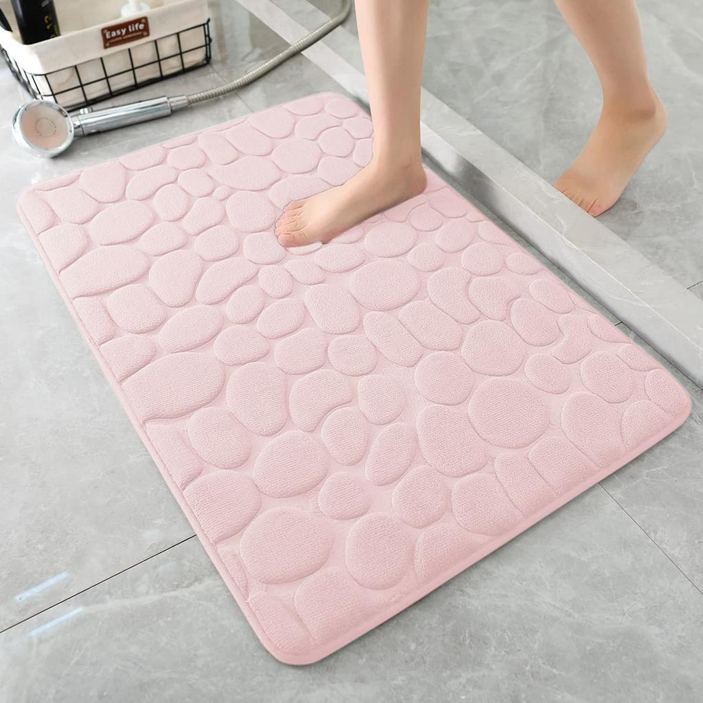 Oval Stone Floor Mat Memory Cotton Toilet Bathroom Absorbent Door Mat Non-slip Mat Carpet