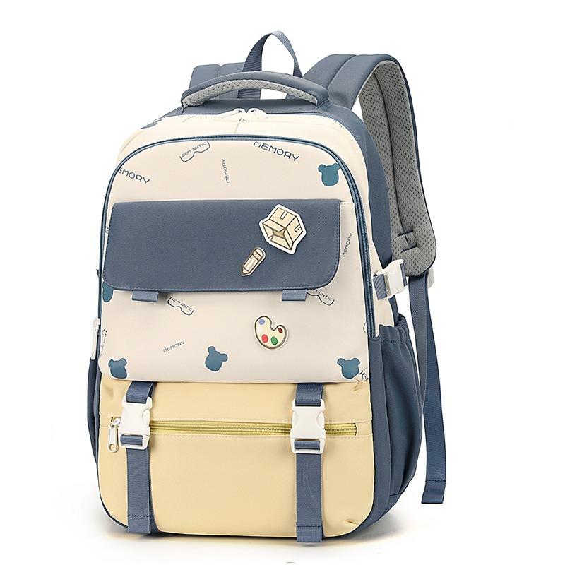 New High-value, Fresh and Sweet, Contrasting Color Splicing Backpack, Simple and Lightweight Backpack for Junior High School Students