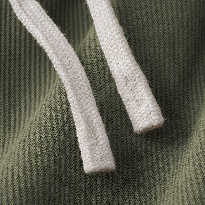 Unisex Schwere Armeegrün Twill Jogginghose: Gemütliche, gerippte Freizeit-Sportbekleidung für Frühling & Herbst