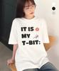 Tijeoteu It'S My T-Bit Lettering Basic Short Sleeve T-Shirt (White, Black, Gray)