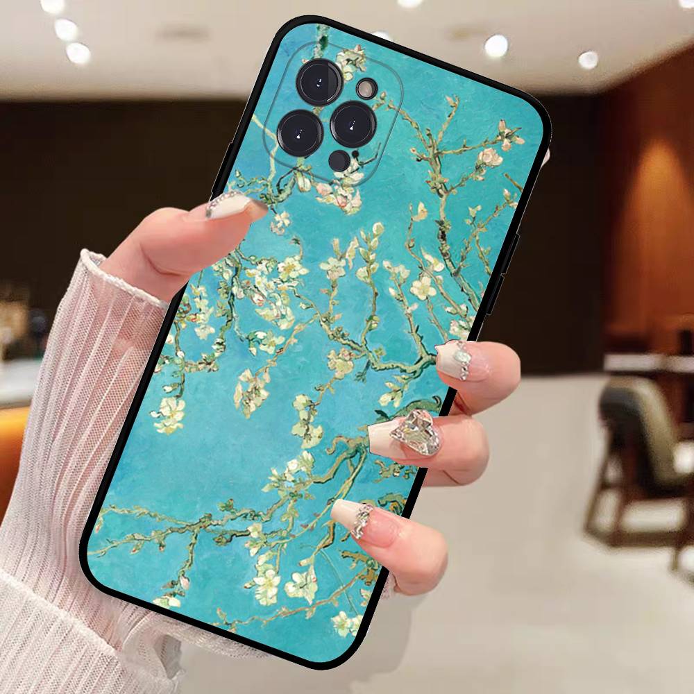 Vincent Van Gogh Oil INS Phone Case For iPhone 17 16 15 14 11 12 13 Pro Max Plus Mini Soft Back Cover
