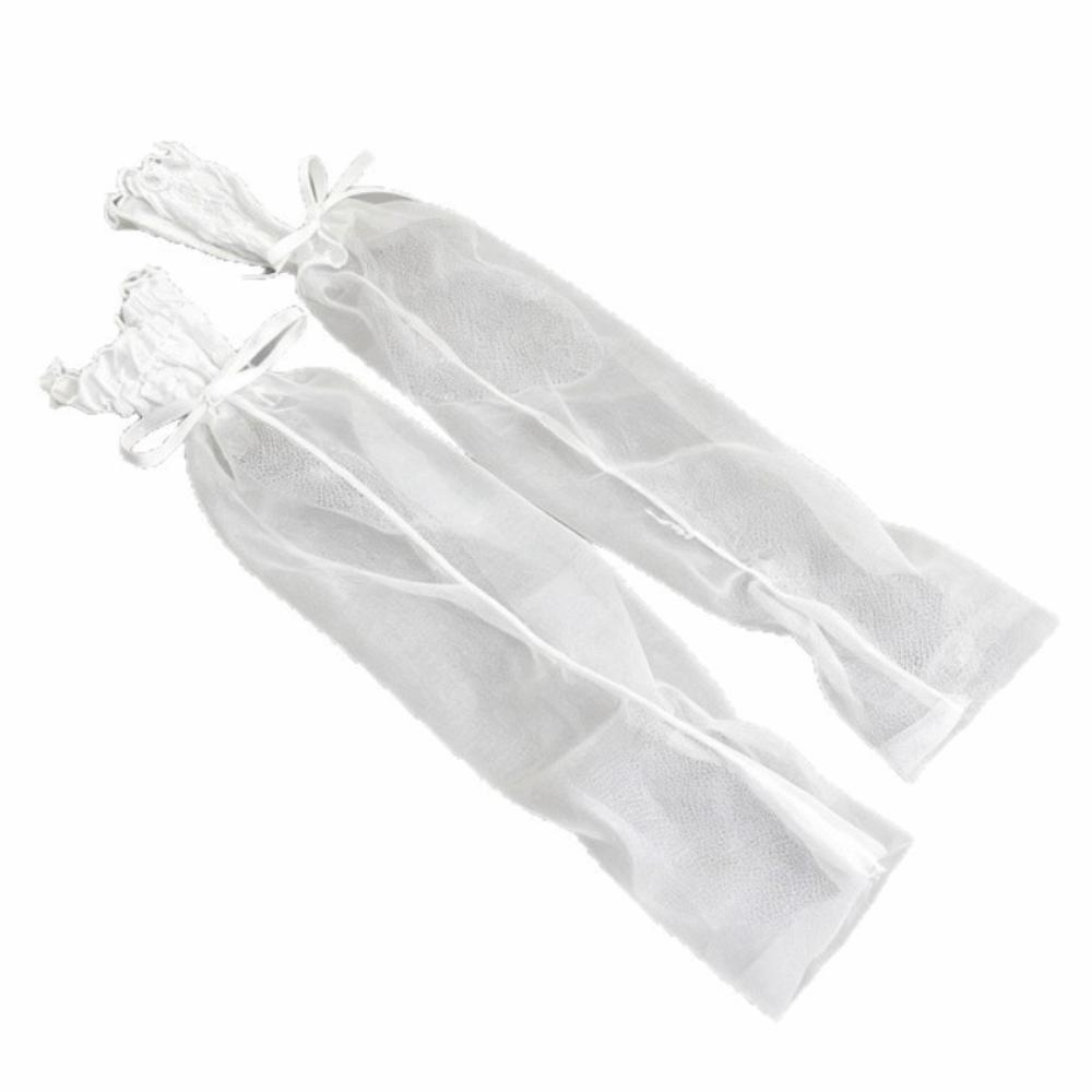 Bowknot Fingerless Gloves Sheer Lolita Gloves Y2K Mesh Gloves