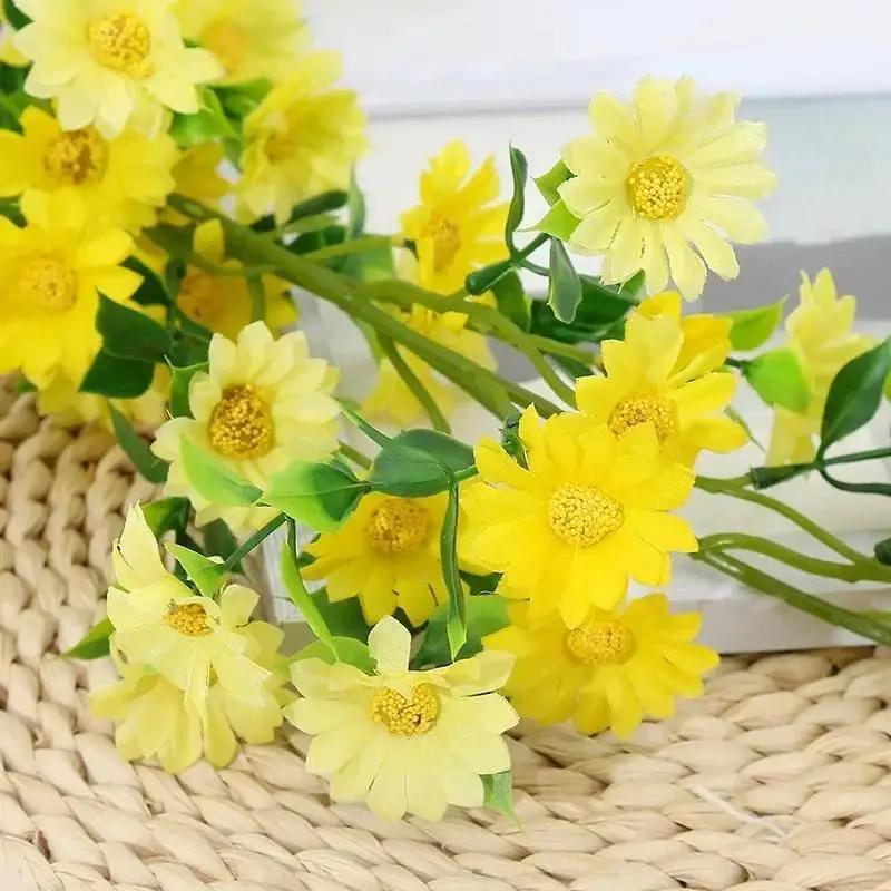 

1 Pcs Garden Flower Vine Sunflower Flower Rattan Living Room Winding Indoor Decoration Blocking Simulation Sunflower Daisy