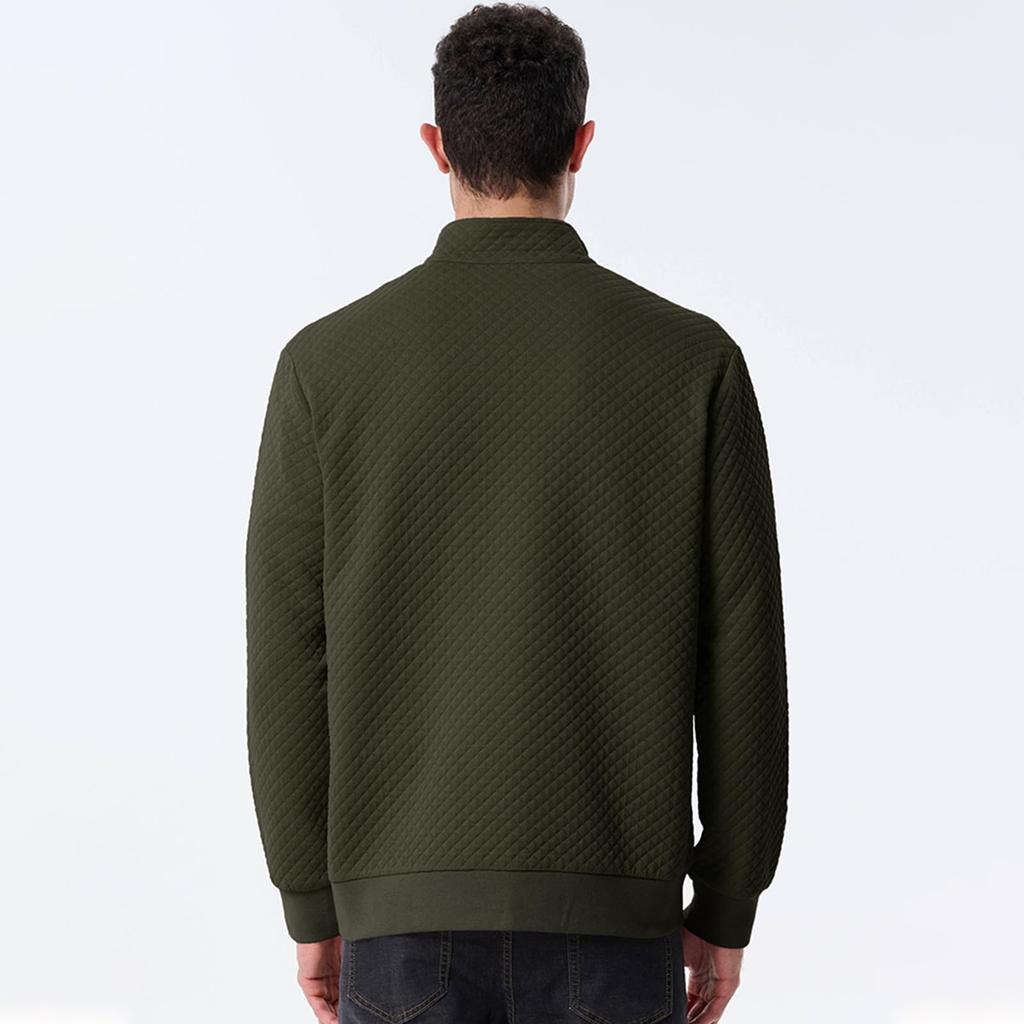 Men's Stand Up Collar Sweatshirt With  Zipper Casual Design