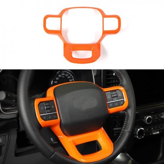 Orange Steering Wheel Decoration Cover Trim ABS For Ford F-150 + Accessories