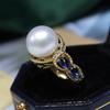 Trendy Women's Fashion Ring: Japanese-Korean Creative Freshwater Pearl Adjustable Finger Ring