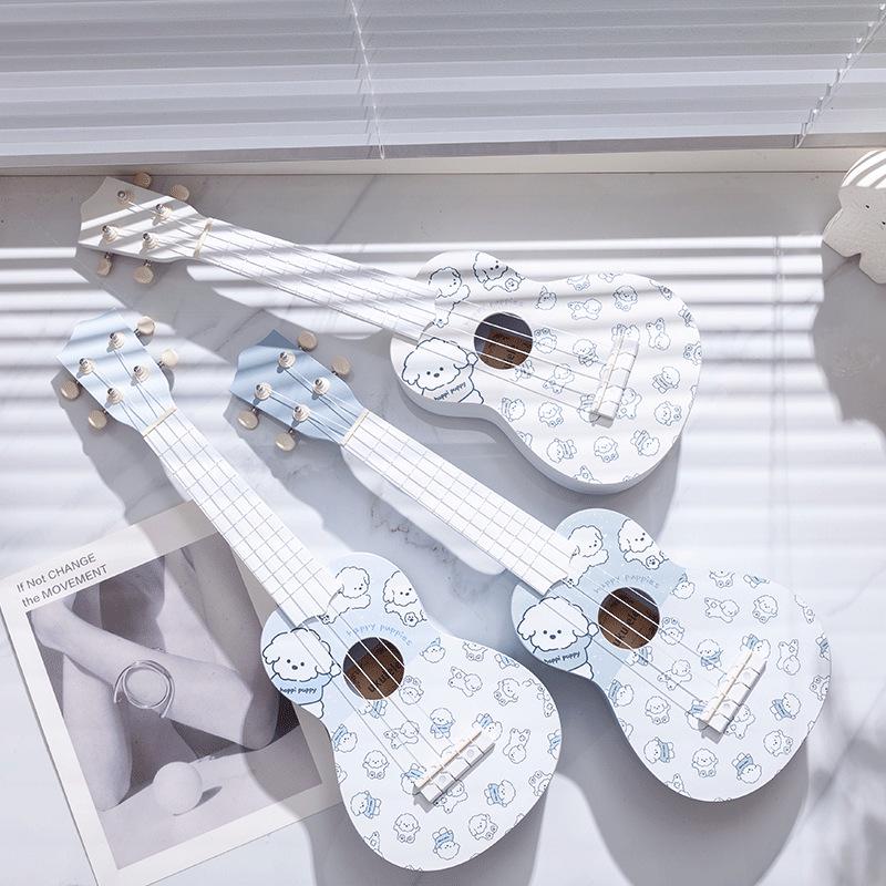 Charming Line Art Ukulele - Entry-Level Instrument for All Ages