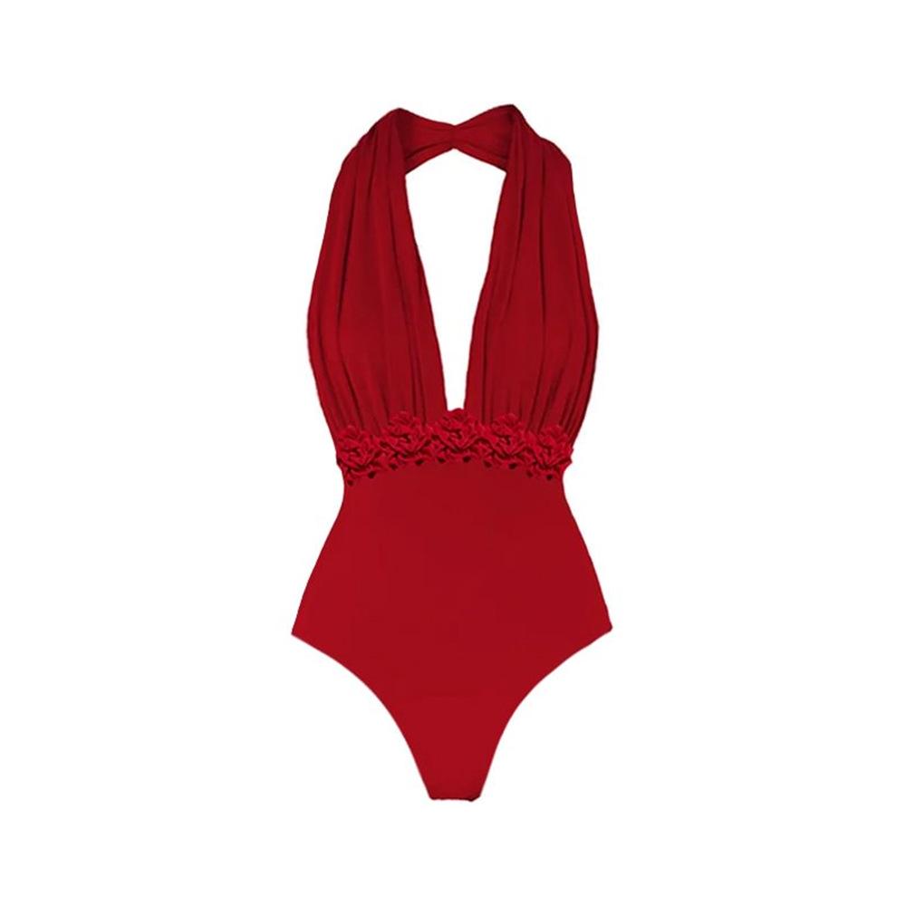 

Женский однотонный купальник с V-образным вырезом и пляжная юбка, комплект 2023 L