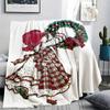 1 Stück SaraKey bedruckte Flanelldecke, Hohe Qualität für alle Jahreszeiten, Heimdekoration, Wärme und Komfort, Perfekt für Weihnachtsgeschenke