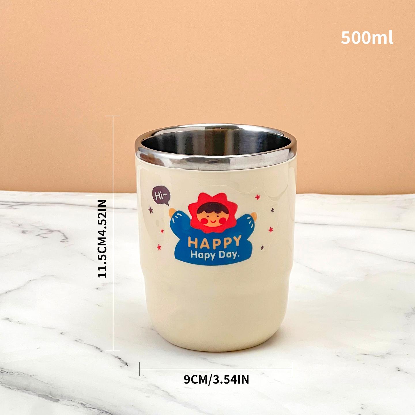 

Мультяшный стакан для зубной щетки, портативный, из нержавеющей стали 304, двухстенный, стакан для полоскания рта, стакан для воды для ванной комнаты, тамблер, аксессуары для ванной комнаты