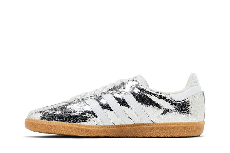 adidas Samba OG Cuero Plateado Metálico Agrietado (De las mujeres)