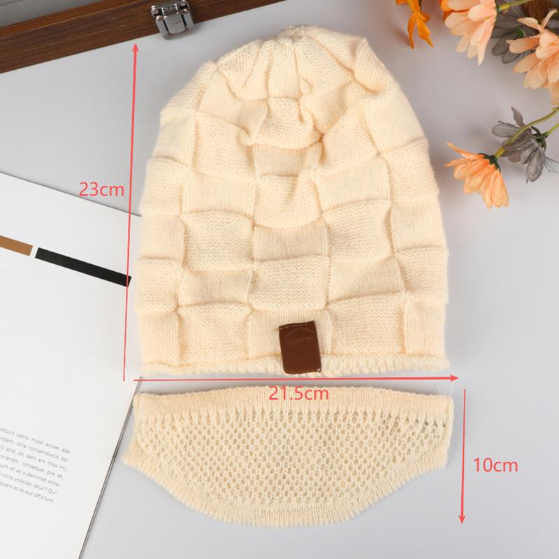 Warm Knitted Hat And Face Mask Set Winter Slouchy Beanie With Lightweight Warm Ear, Neck & Cheek Cover For Outdoor Sports