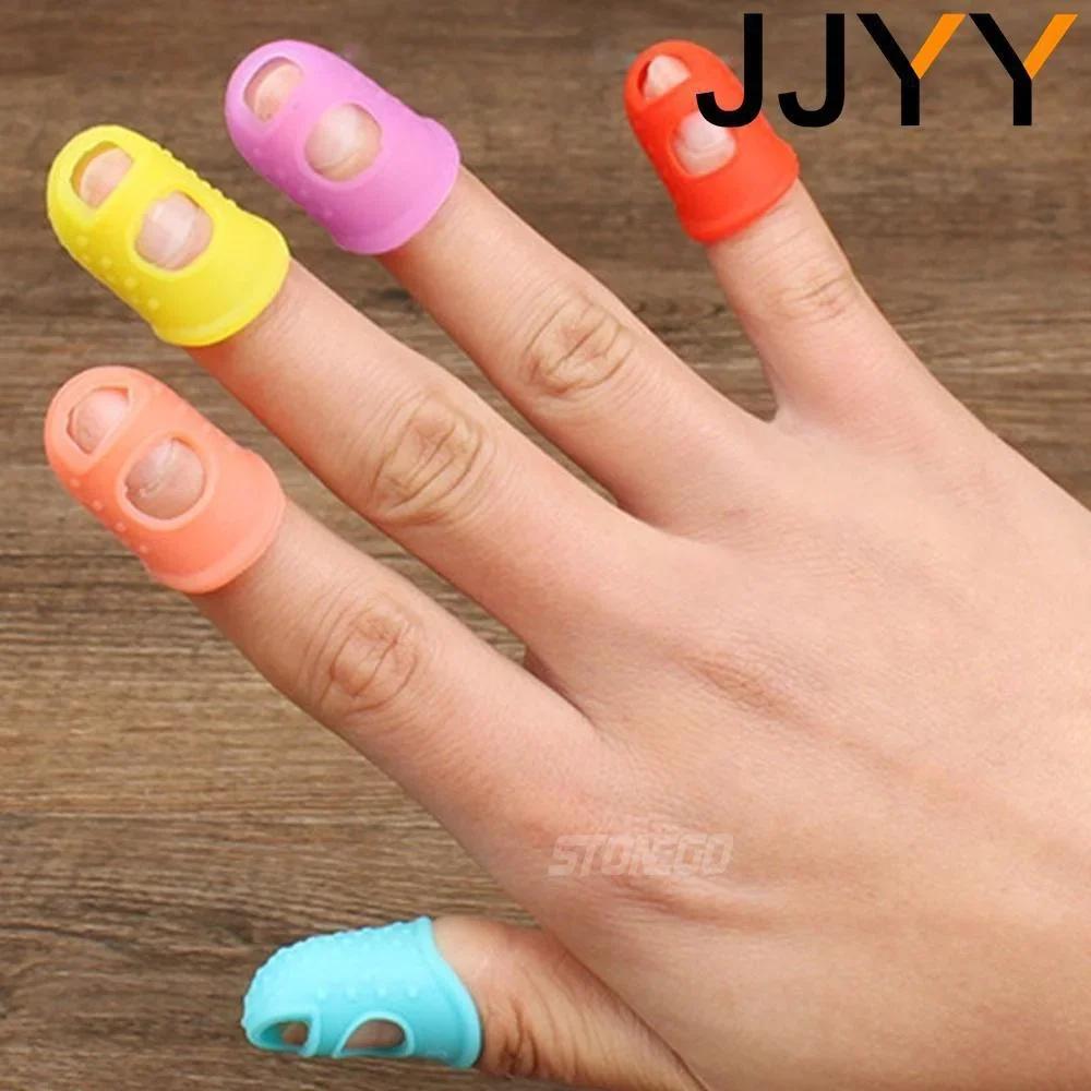 5 Pcs Guitar Finger Covers Silicone Anti Slip Pain Protection Tips for Beginners Ukulele Bass Finger Training Guard