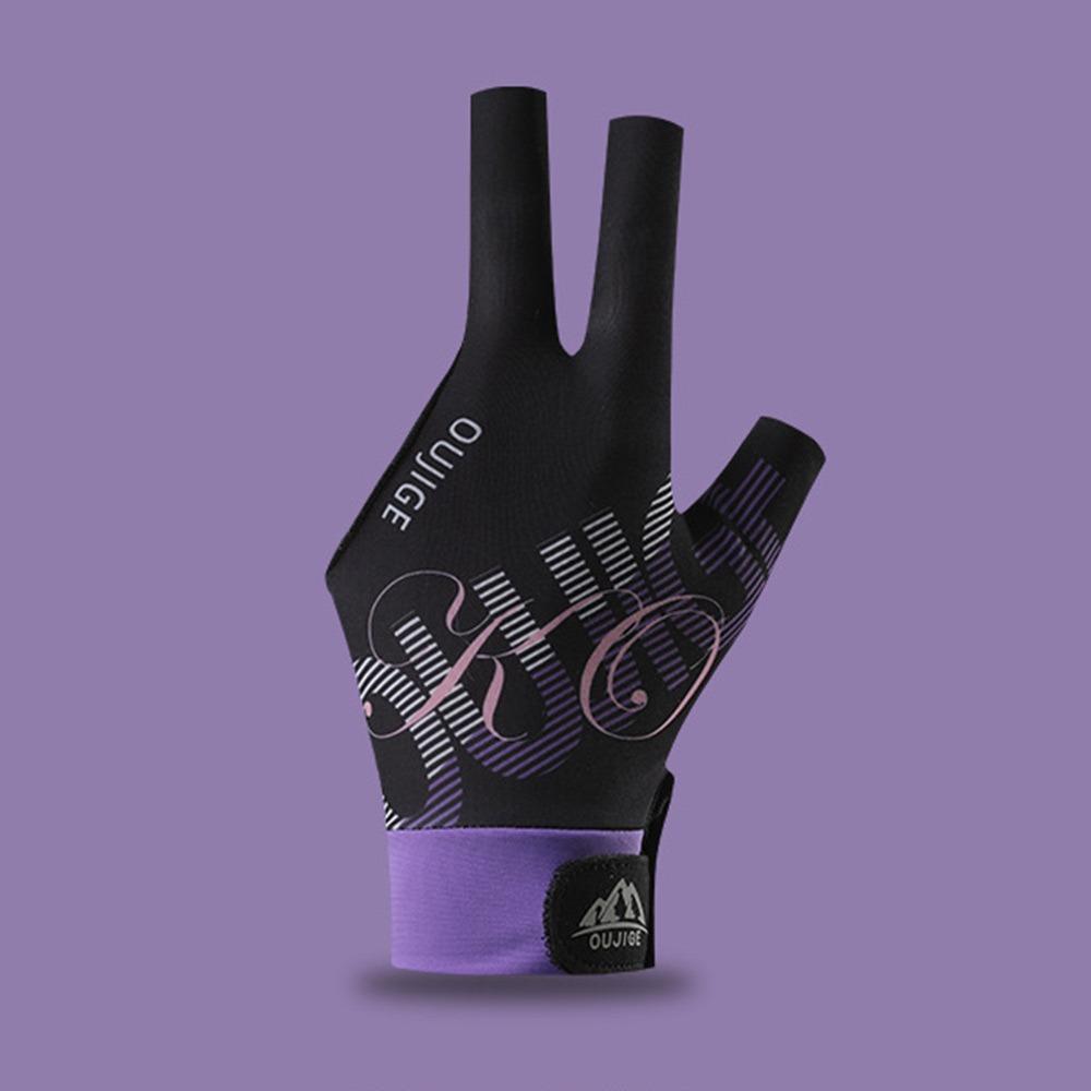

Non Slip Left Hand Billiards Glove Non Slip Breathable Three Fingers Glove Elastic Billiard Training Gloves Fitness Accessories фіолетовий
