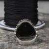 Hecheng European & American Light Luxury Black Zircon Retro Men's Ring
